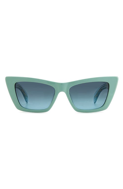 Rag & Bone 53mm Cat Eye Sunglasses In Green/gray Shaded Green