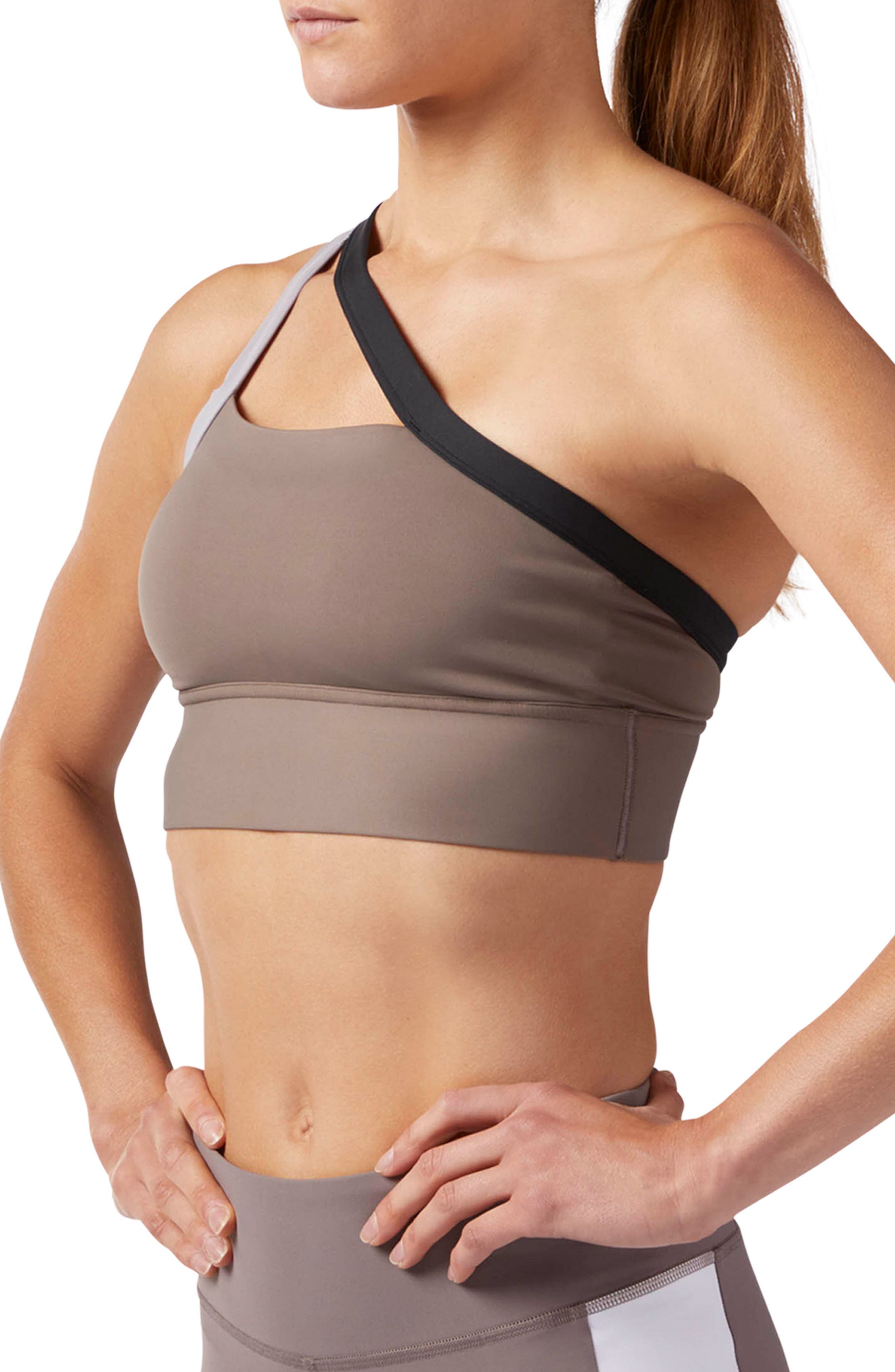 reebok one shoulder sports bra