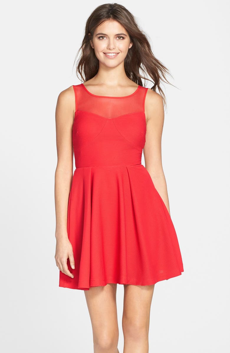 BCBGeneration Cutout Bow Back Fit & Flare Dress | Nordstrom
