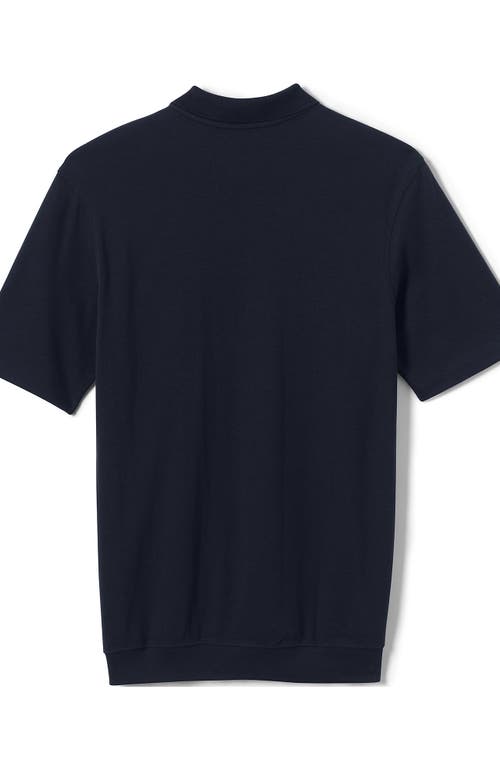 LANDS' END LANDS' END SCHOOL UNIFORM SHORT SLEEVE BANDED BOTTOM POLO SHIRT