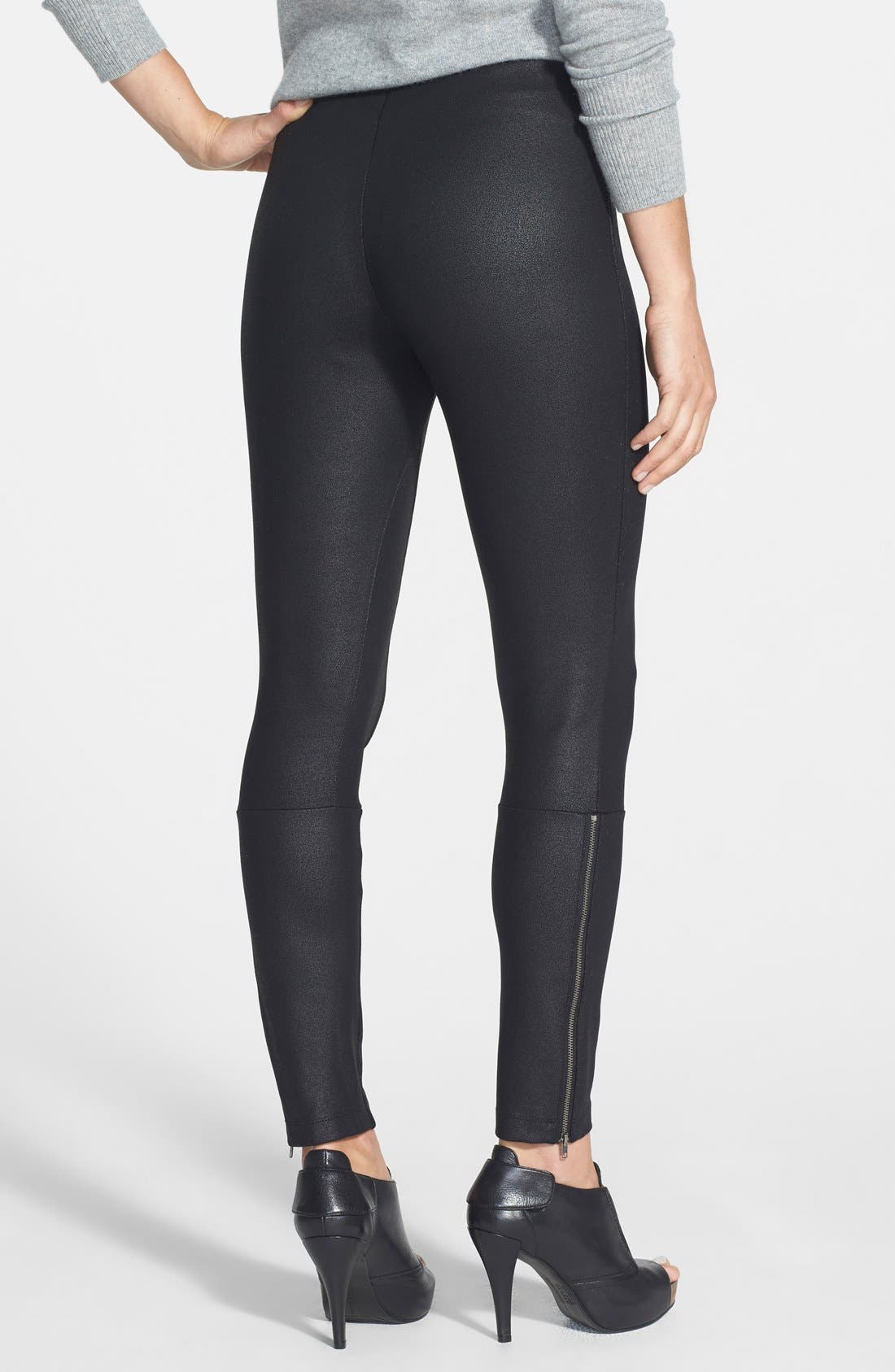 Lyssé 'Simone' Coated Ponte Knit Control Top Leggings Nordstrom