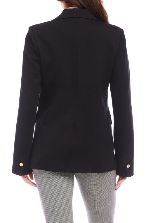 Shop Karen Kane One-button Ponte Knit Blazer In Black