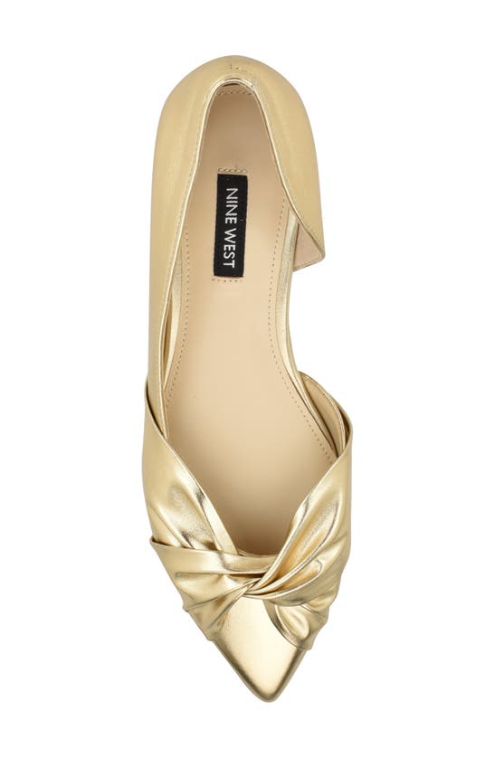 Shop Nine West Briane Half D'orsay Pointed Toe Flat In Gold