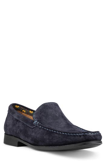 Donald Pliner Moc Toe Driver In Navy/navy