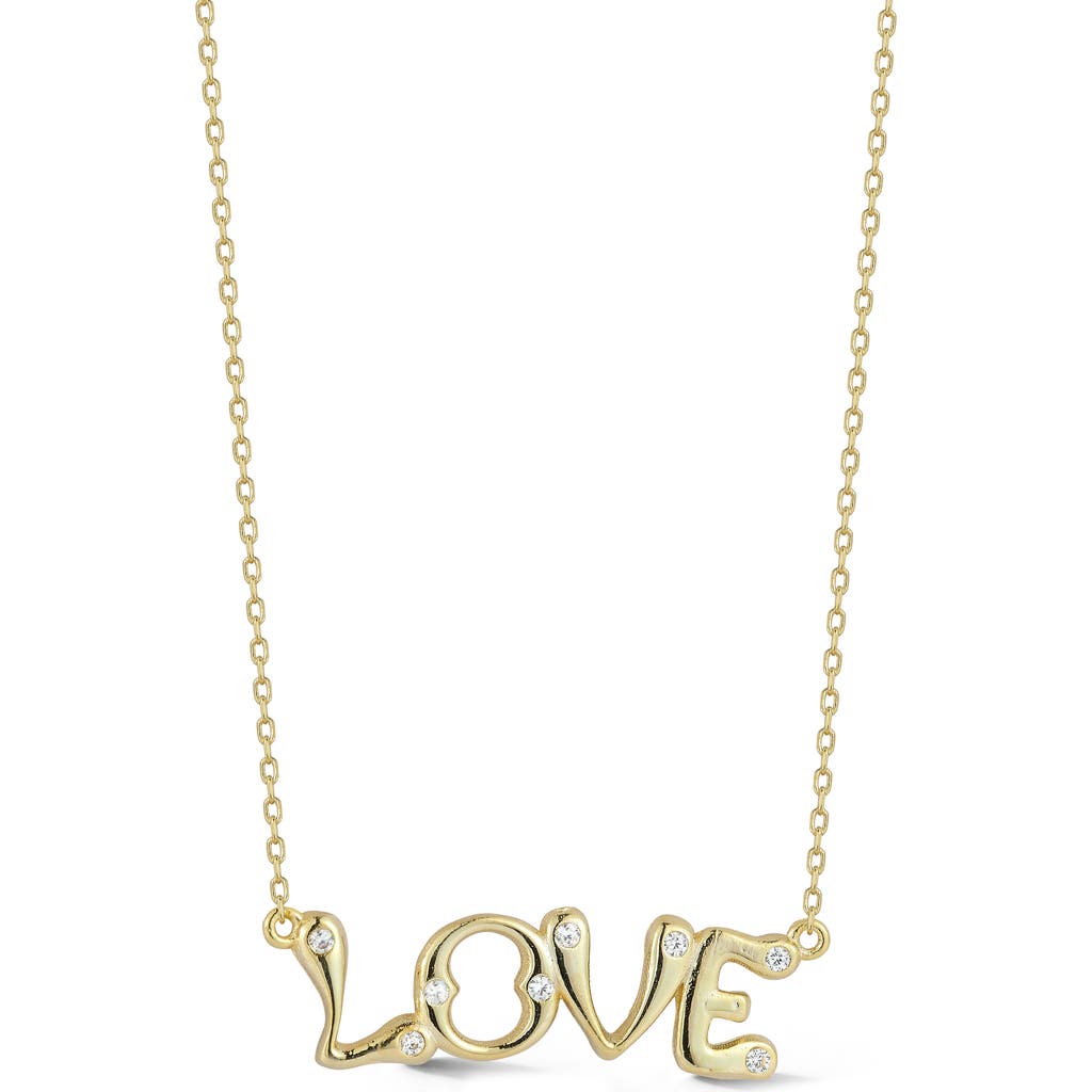 Glaze Jewelry Cubic Zirconia Love Pendant Necklace In Gold