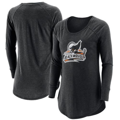 ADPRO Sports Women's Black New England Black Wolves Primary Logo Tri-Blend Long Sleeve T-Shirt