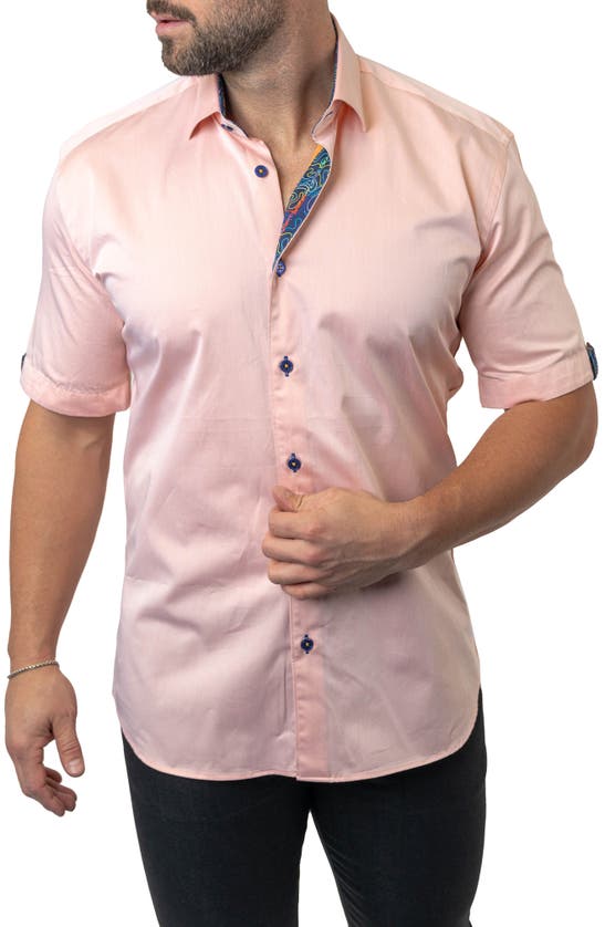 Maceoo Galileo Sorbet Orange Button-up Shirt In Orange