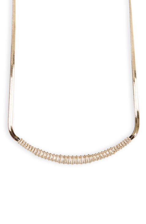 Channel Set Cubic Zirconia Snake Chain Necklace