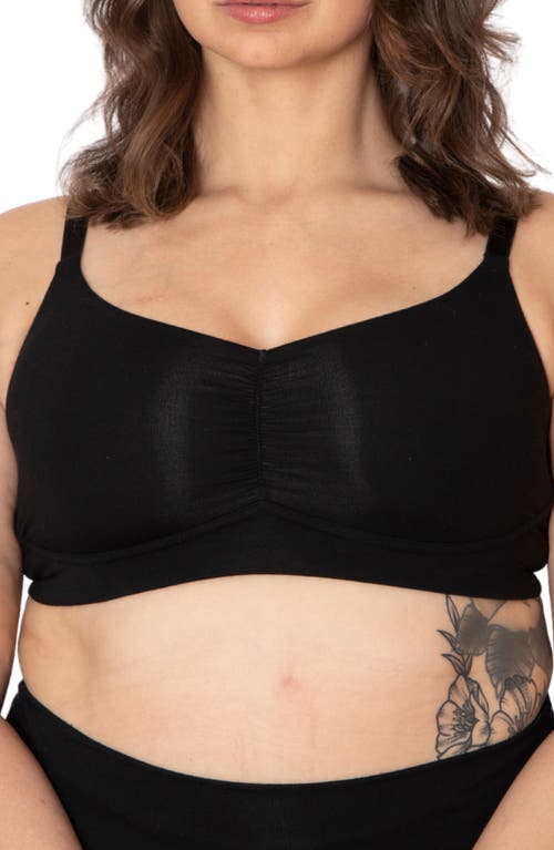 Monica Full Coverage Post-Surgery Pocketed Wireless Bra in Black
