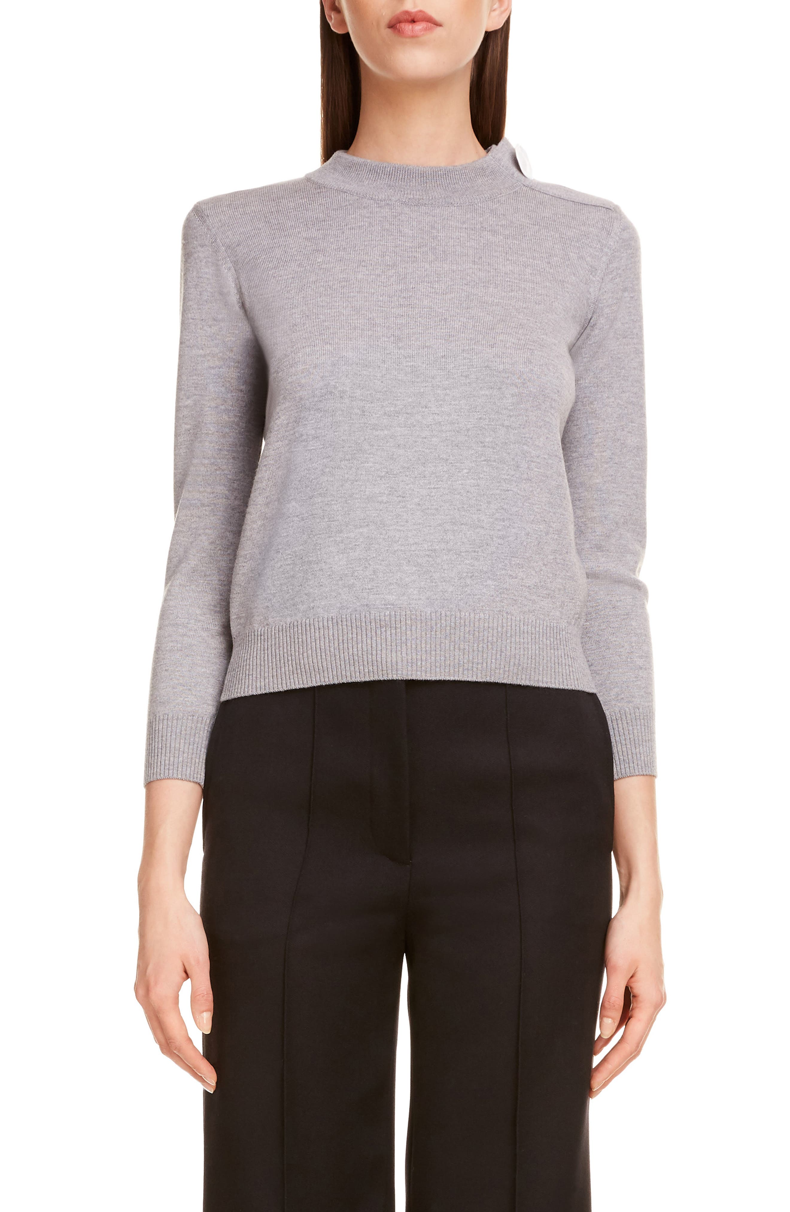 Givenchy Crop Wool Sweater In Slate Blend