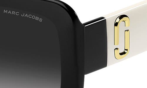 Marc Jacobs 53mm Gradient Square Sunglasses In Black White/grey Shaded