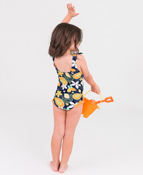 Shop Rufflebutts Baby Girls Upf50+ Tie Shoulder One Piece In Into The Tropics