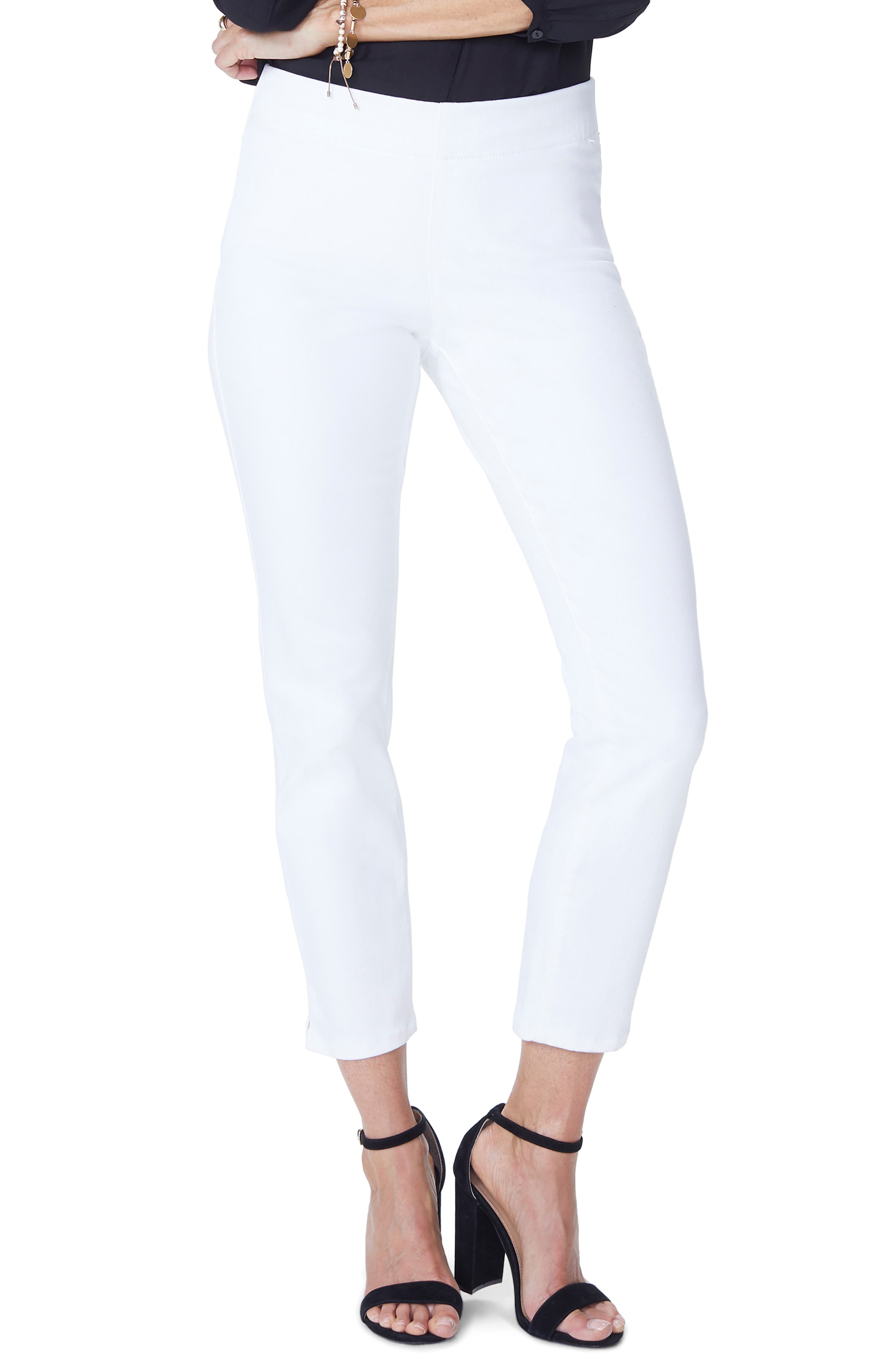 white pull on jeans