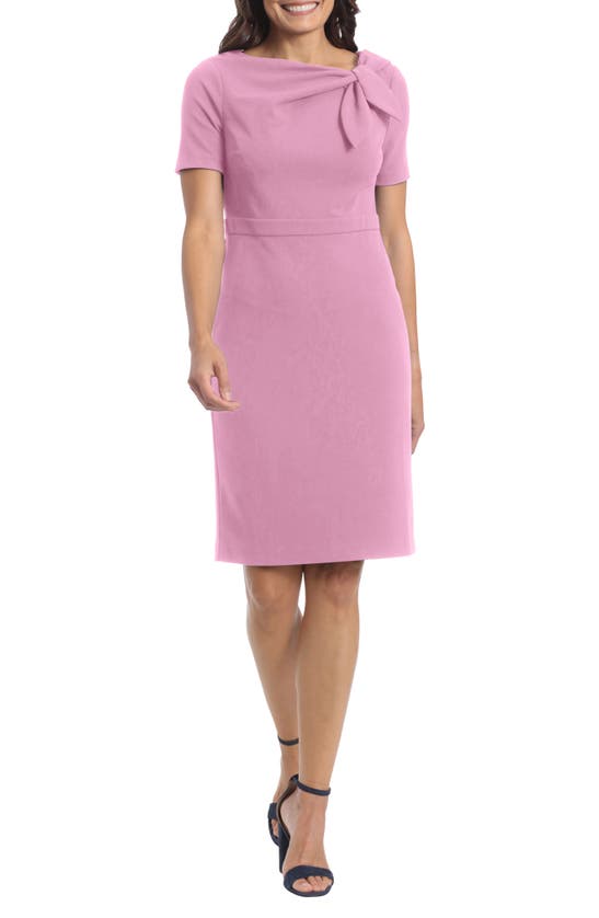 London Times Side Tie Sheath Dress In Orchid