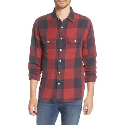 The Normal Brand Mountain Regular Fit Flannel Button-Up Shirt, Red