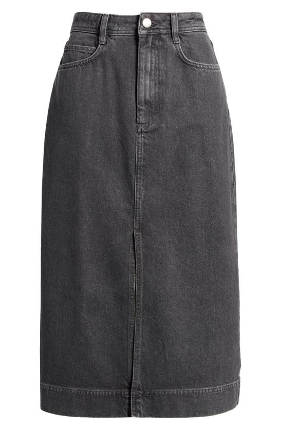 Shop Treasure & Bond Denim Midi Skirt In Black