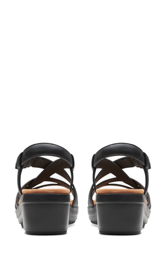 Shop Clarks (r) Tuleah May Ankle Strap Platform Sandal In Black Leather