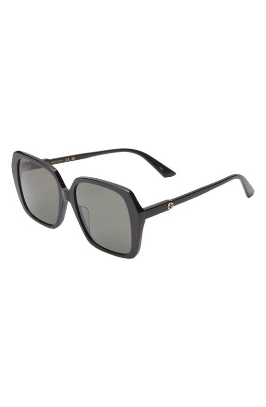Gucci 56mm Oversize Square Sunglasses In Black Black Grey
