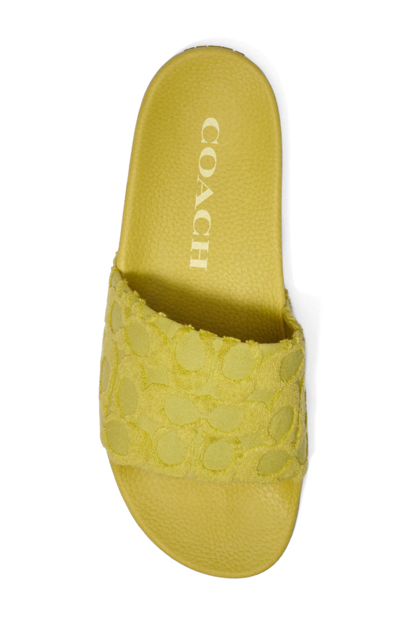 yellow coach flip flops