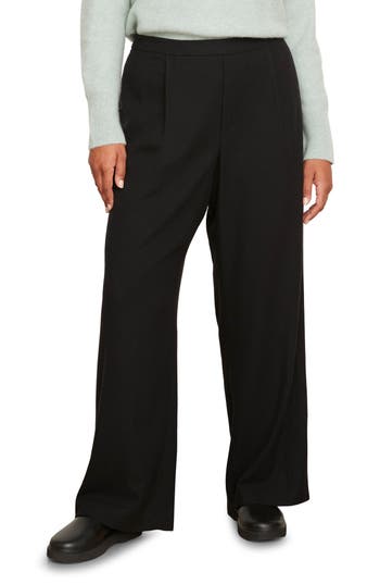 Vince Easy Wool-blend Pull-on Pants In Black