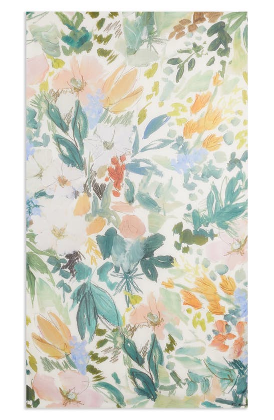 Shop Ted Baker Audrey's Floral Scarf In White/ Green Floral