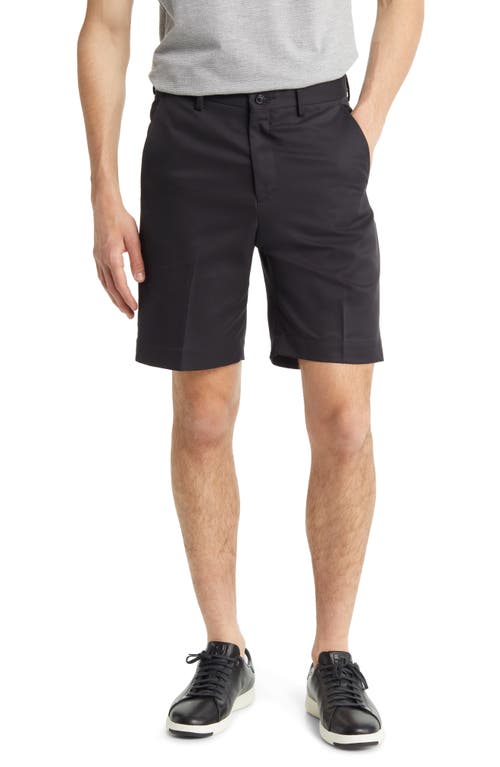 Berle Microfiber Flat Front Shorts Black at Nordstrom,