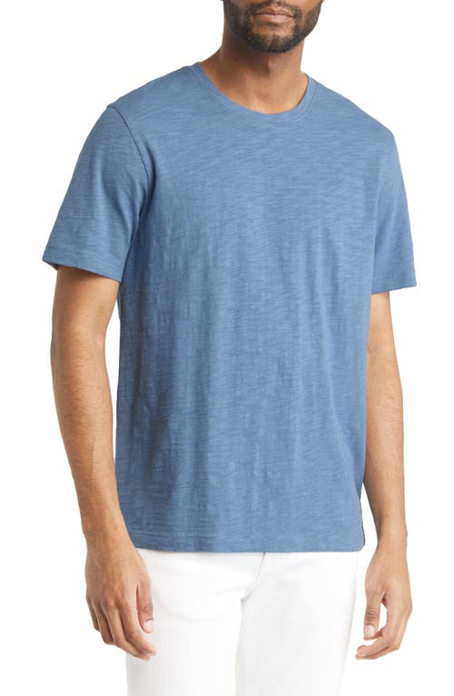 Slub Crew Cotton T-Shirt in Blue Raindrop