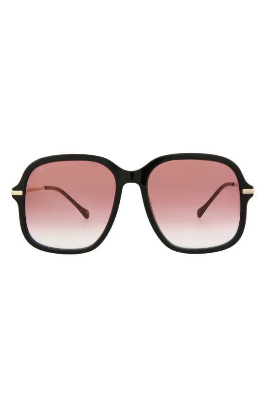 Gucci 57mm Oversize Square Sunglasses In Havana Gold