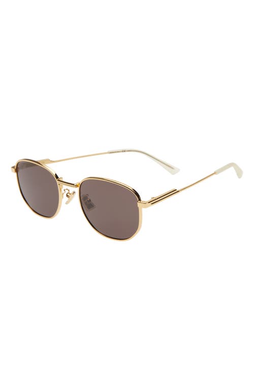 Shop Bottega Veneta 53mm Phantos Sunglasses In Gold/black