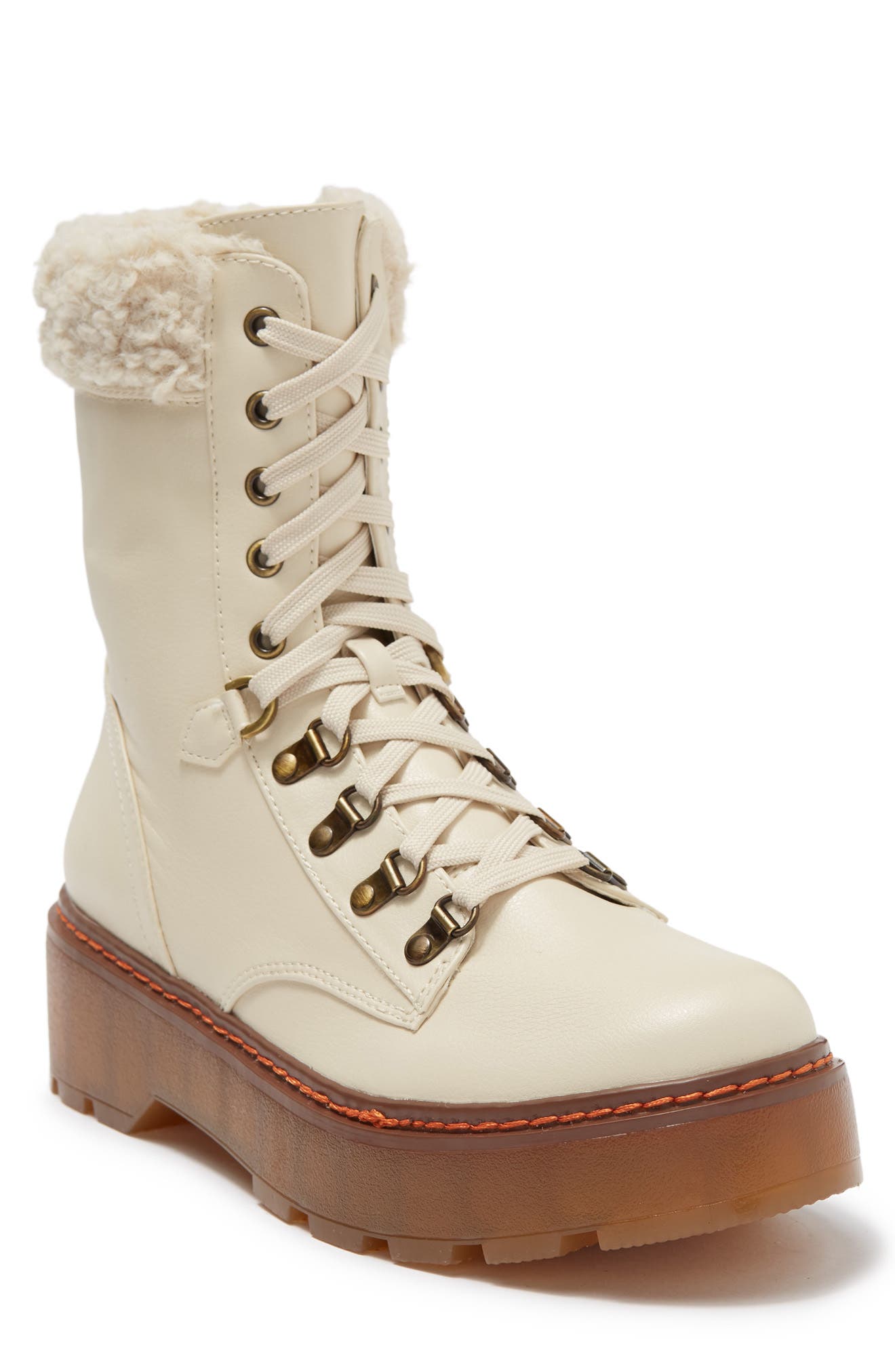 fur trim combat boots