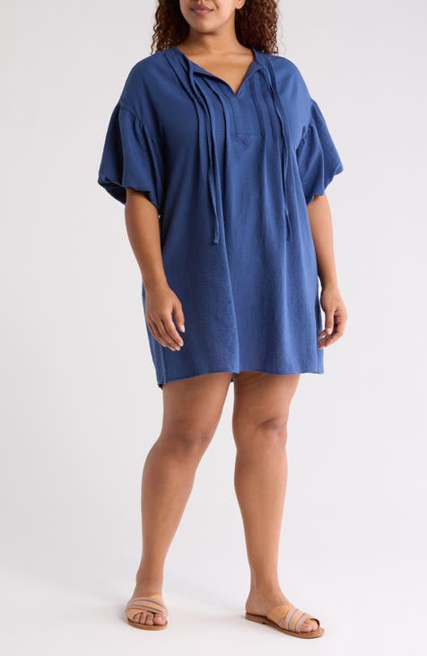 Puff Sleeve Woven Dress (Plus)