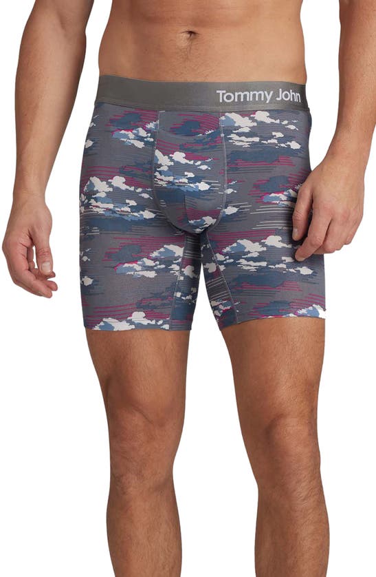 Tommy John Cool Cotton Blend Boxer Briefs In Quiet Shade Cloudscape