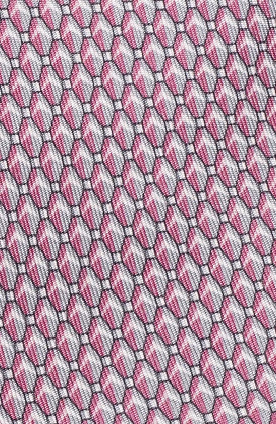 Shop Jack Victor Melbourne Geometric Print Silk Tie In Pink