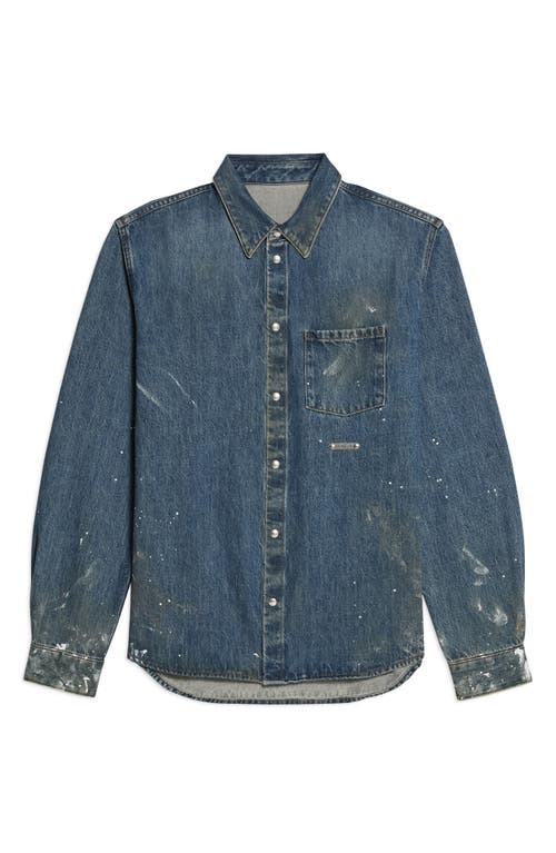 Shop Helmut Lang Painted Denim Shirt In Mid Indigo Painter - 21w