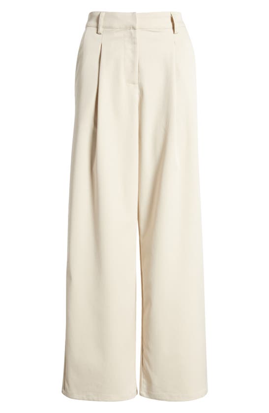 Shop Something New Pleated Wide Leg Pants In Turtledove