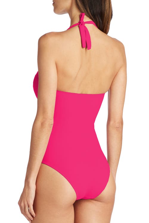 Shop Valimare Sicily Bow-style One-piece Swimsuit In Fuscia