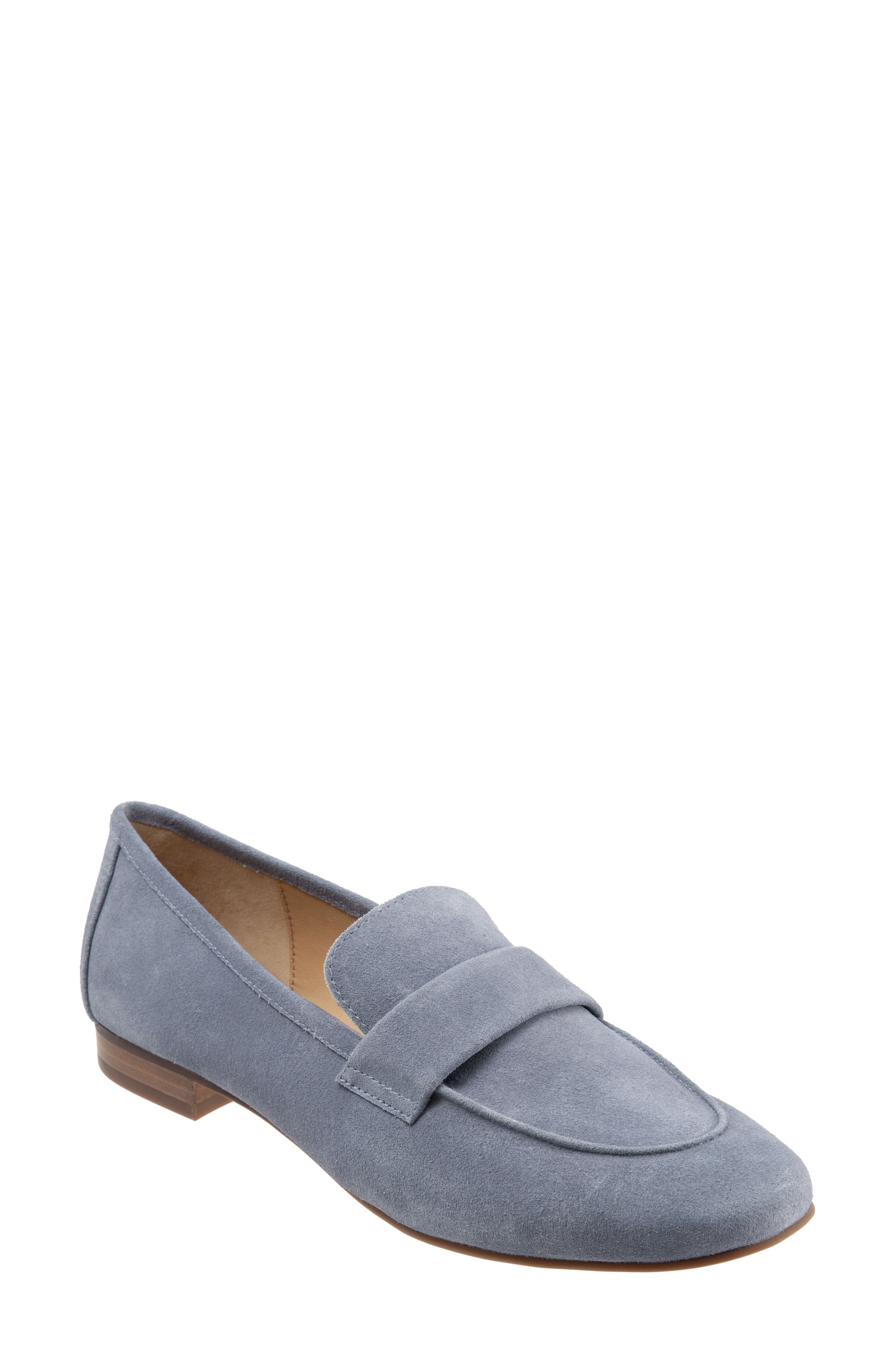 ladies pale blue loafers