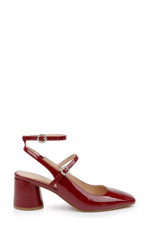 Shop Jewel Badgley Mischka Keilani Ankle Strap Mary Jane Pump In Bordeaux Patent