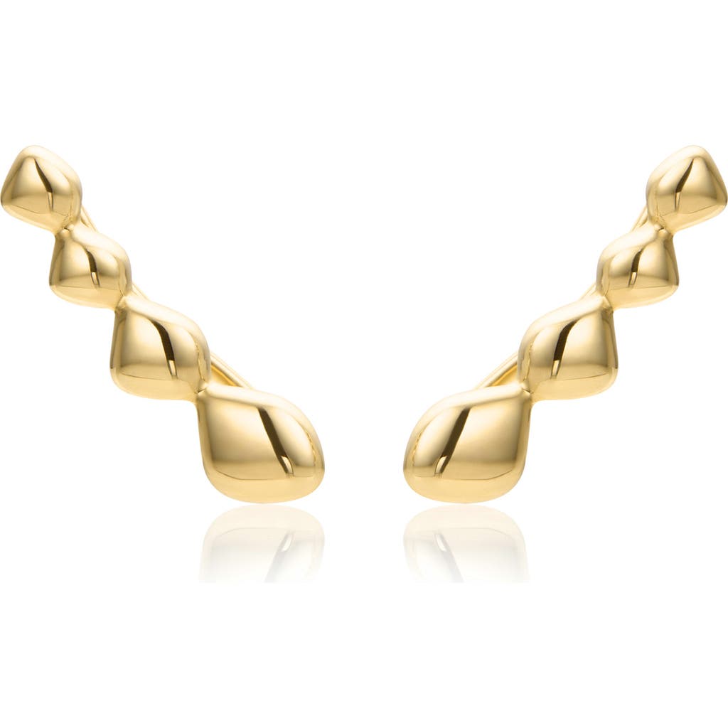 Monica Vinader Nura 18ct Yellow-gold Vermeil On Sterling Silver Teardrop Climber Earrings In Yellow Gold
