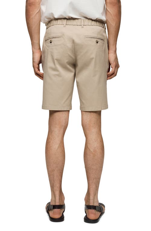 Shop Mango Slim Fit Stretch Cotton Bermuda Chino Shorts In Beige