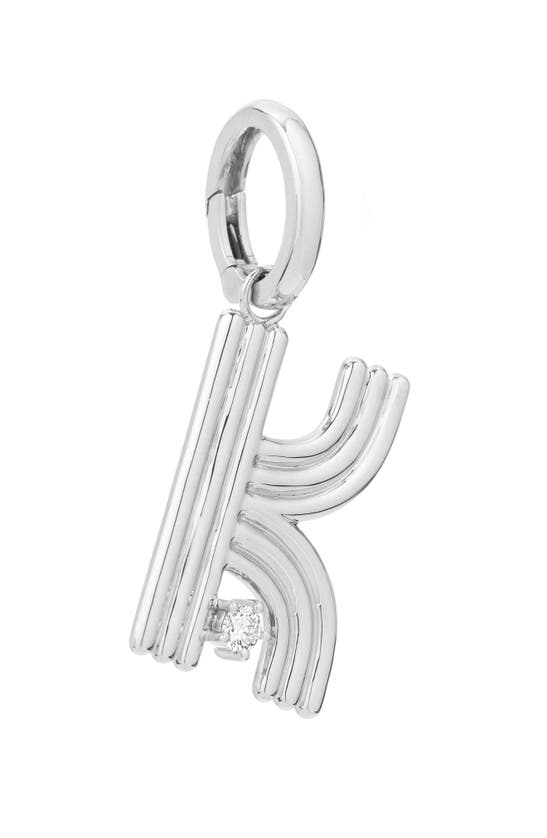 Shop Adina Reyter Groovy Letter Charm Pendant In Silver - K