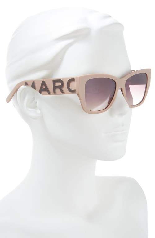 Shop Marc Jacobs 55mm Cat Eye Sunglasses In Beige Brown/brown Gradient