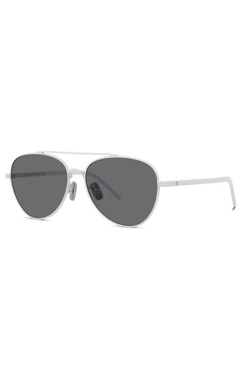 Shop Givenchy 56mm Aviator Sunglasses In White/smoke