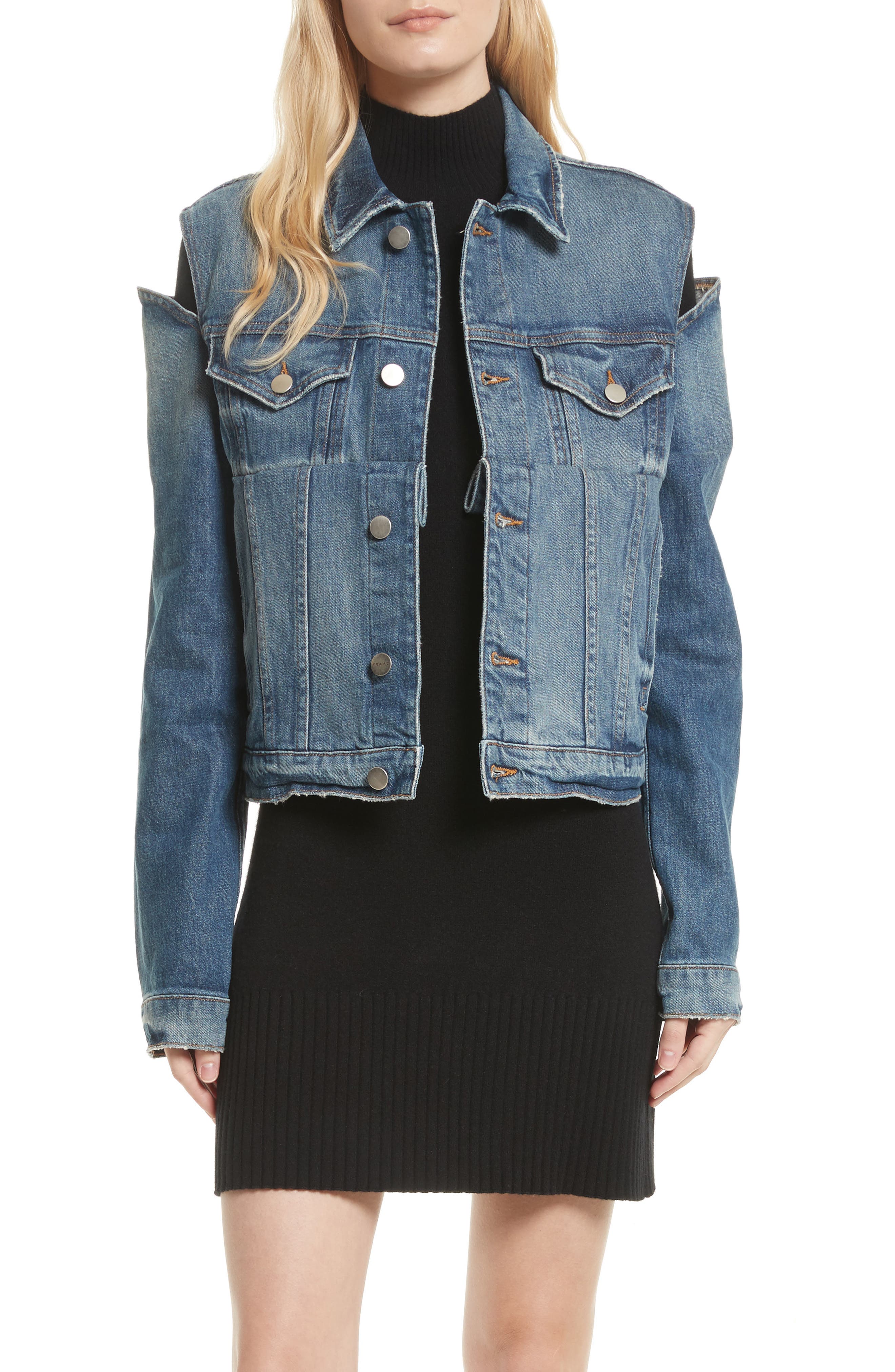 FRAME Le Cutout Denim Jacket (Burke) Nordstrom
