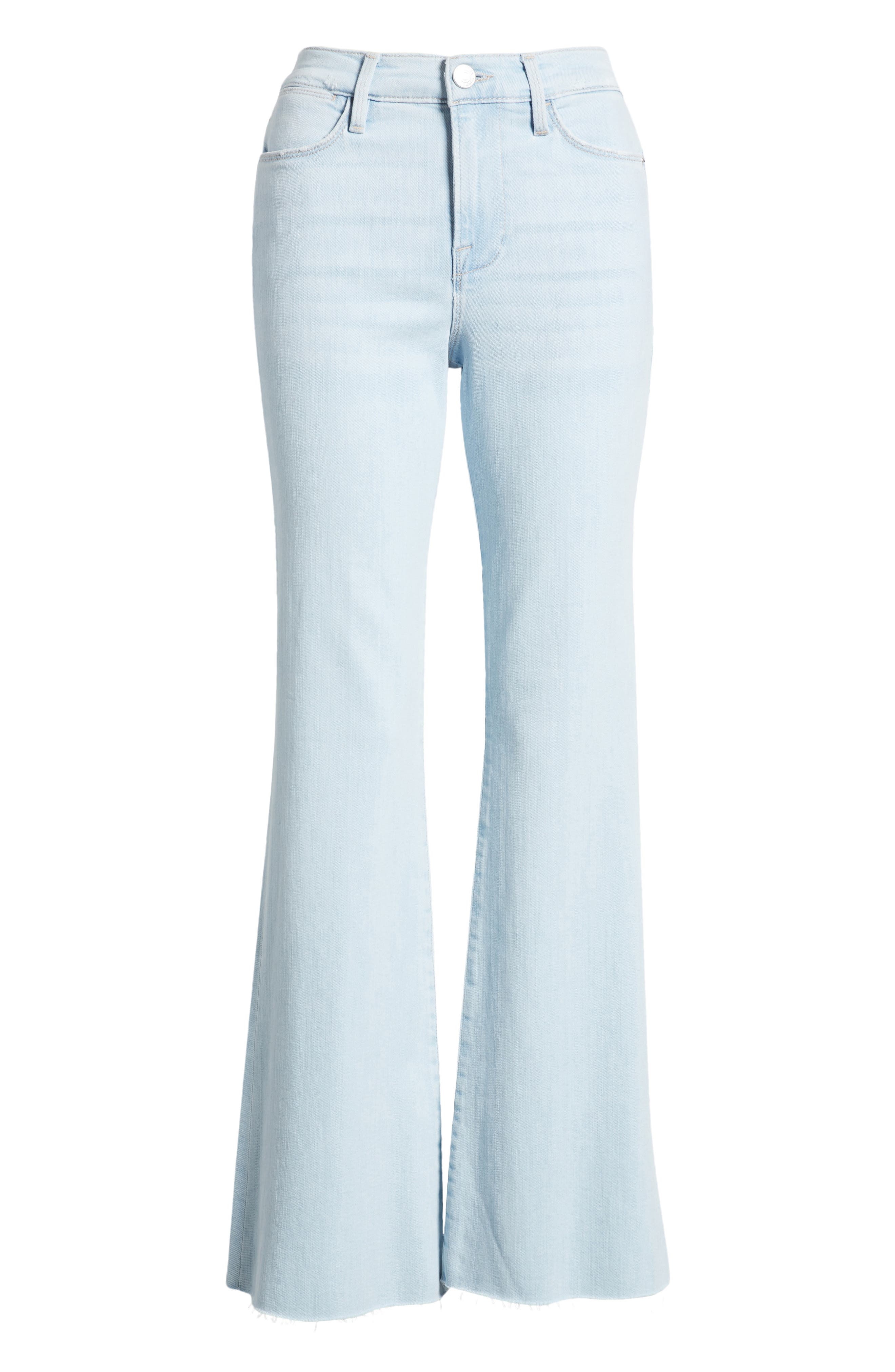 Le Easy Flare Raw Fray flared jeans in blue - Frame