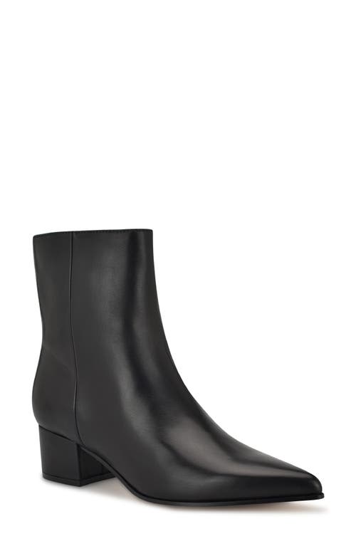 Shop Nine West Maribu Pointed Toe Bootie In Black Leather