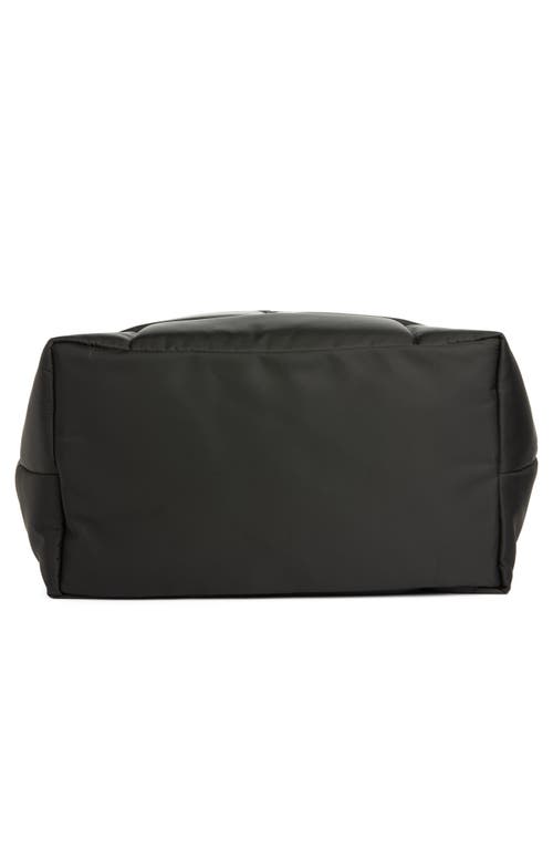 Frame Plaque Nylon Quilted Tote In Noir
