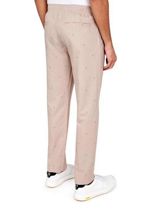 Shop Construct Con.struct Golf Ball Print Drawstring Performance Pants In Khaki