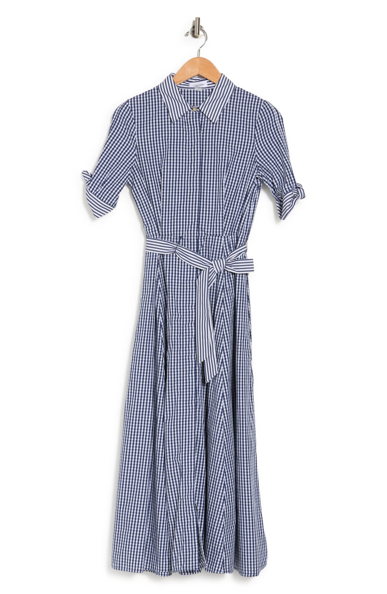 Calvin Klein Woven Maxi Shirt Dress In 
