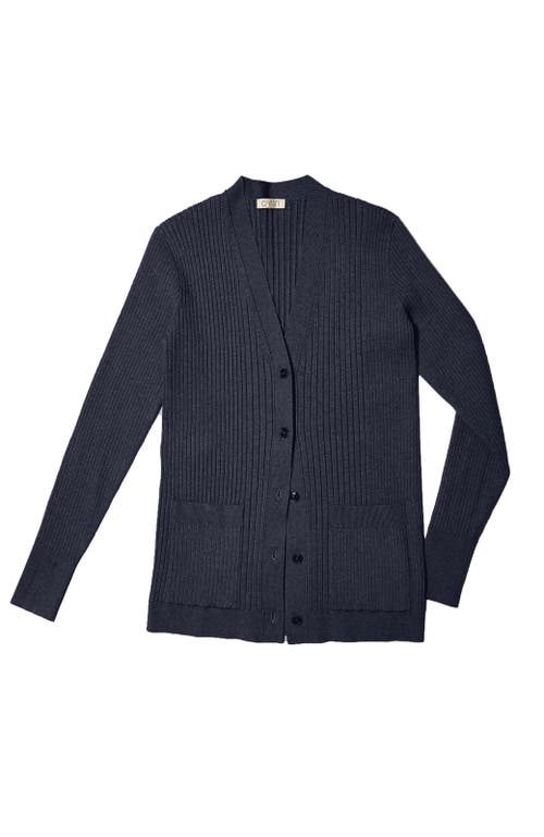 Shop Oyun Oxford Cardigan In Midnight